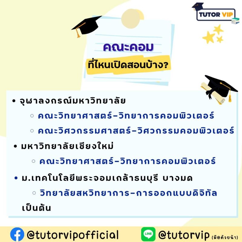 แนะนำคณะคอม คณะยอดนิยมของสายไอที | Tutor Vip