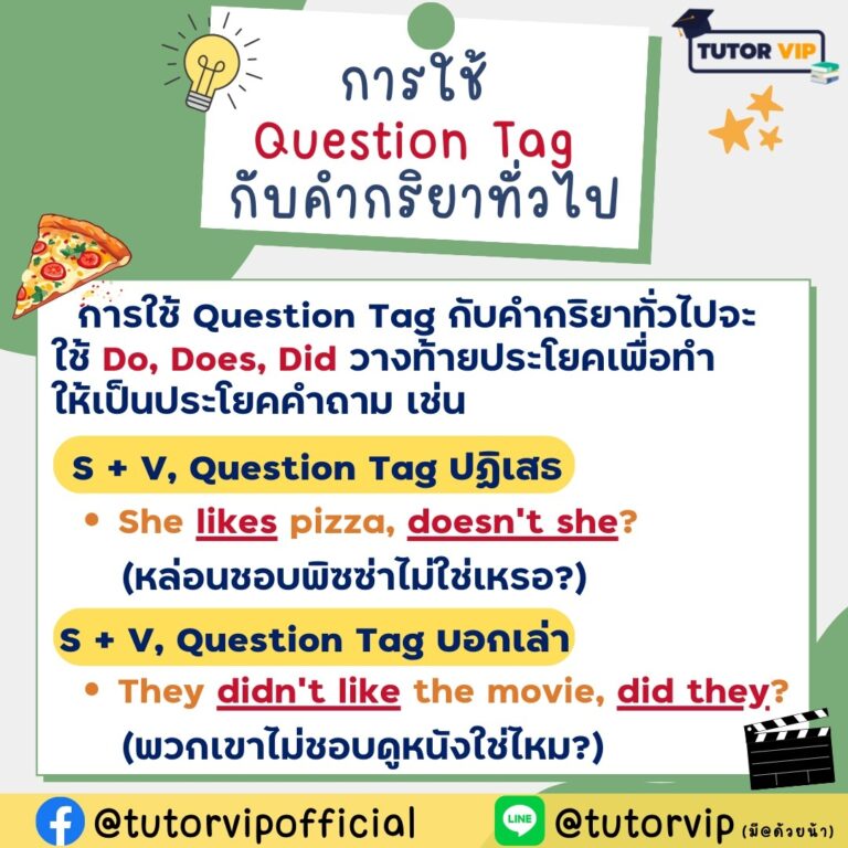 สรุปหลักการใช้ Question Tag แบบกระชับ! | TUTOR VIP