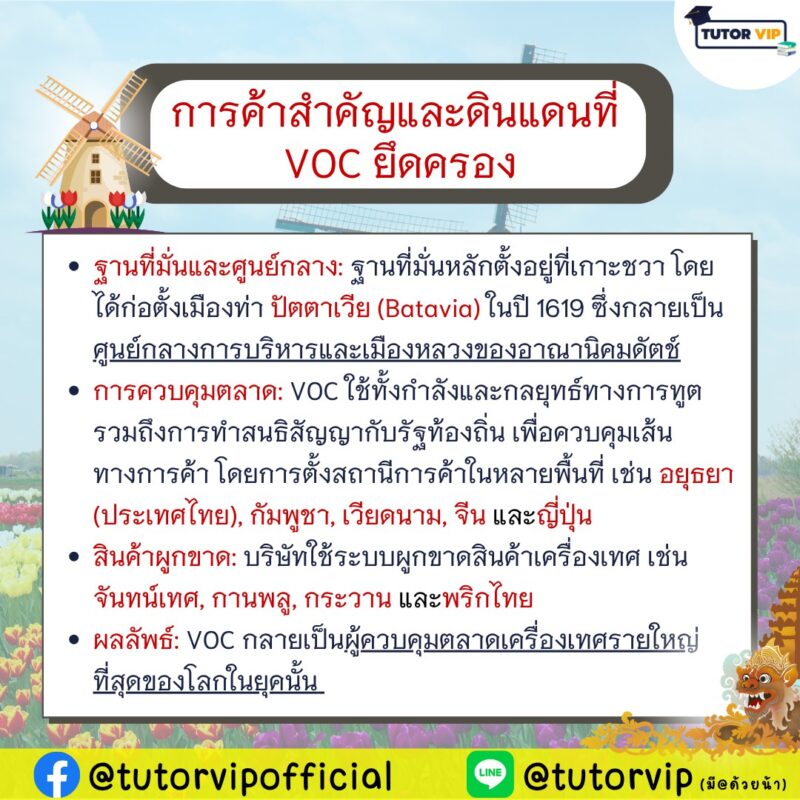 3.การค้าสำคัญและดินแดนที่ VOC ยึดครอง